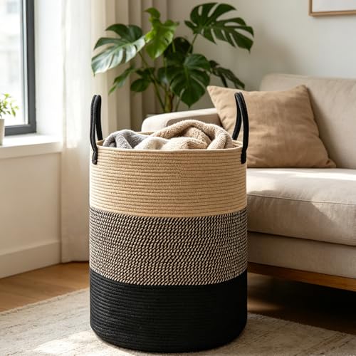 105L Extra Large Laundry Basket, Clothes Hamper with Handles- Jute - color: Jute, size: XXXLarge