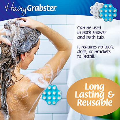 As Seen on Shark Tank Hair Shower Drain Hair Catcher, Hair Stopper Bathtub Drain Protector, & Catcher Drain Cover Alternative, Must-Haves HairyGrabster, 2 Pack, Blue - color: Blue, size: 2 Pack