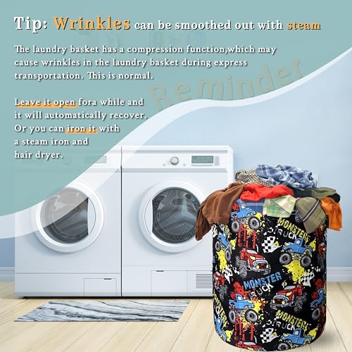 Funny Cars Laundry Basket Oxford Cloth Foldable Hamper 18.9x16.5Inch - color: Funny Abstract Cars Print