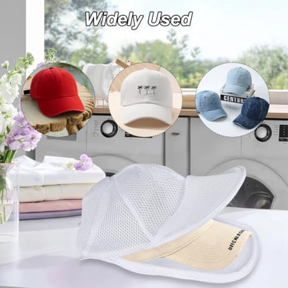 2pcs Baseball Cap Washing Bag Washer Cage White for Washing Machine