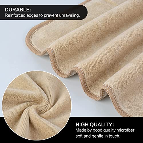 SINLAND Microfiber Facial Cloths Fast Drying Washcloth 12inch x 12inch (10pack, Cream) - color: Cream, size: 1 Count (Pack of 10)