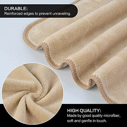 SINLAND Microfiber Facial Cloths Fast Drying Washcloth 12inch x 12inch (6pack, Cream) - color: Cream, size: 1 Count (Pack of 6)