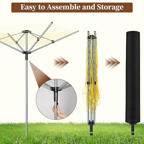 Rotary Clothesline Outdoor Umbrella Drying Rack