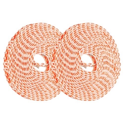uxcell 2 Pcs Portable Travel Clothesline, 16.4ft Clothes Line Outdoors Travel Hanger Foldable Clothesline Rope with Hooks for Camping Hotel Backyard Home Cruise Ship, Orange - color: Orange, size: 5m/16.4ft
