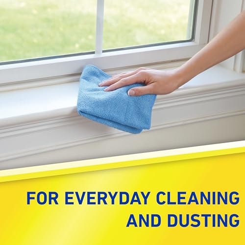 Quickie Microfiber Cleaning Cloth, 14 x 14 Inches, Blue, Pack of 24, Washable and Reusable, Ideal for Multi-Surface Indoor/Outdoor Dusting and Polishing - size: 14 inch x 14 inch, style: 24 Pack