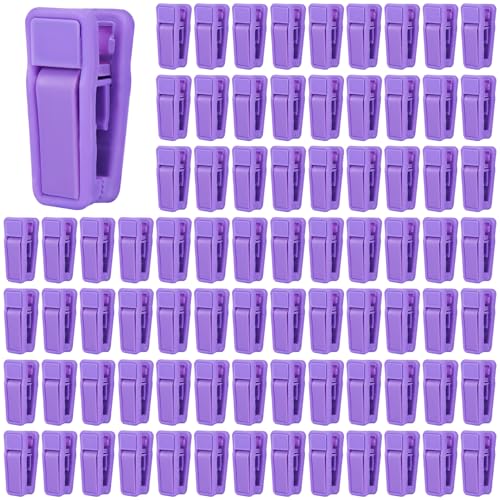 KISEER 80 Pcs Plastic Baby Hanger Clips Slim-line Finger Clips Set for Clothes Hanger Velvet Hanger (Purple) - color: Purple, size: 80 Pcs