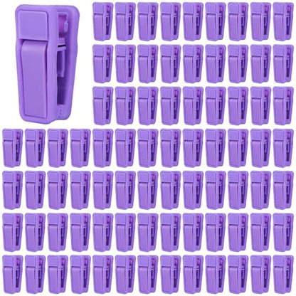 KISEER 80 Pcs Plastic Baby Hanger Clips Slim-line Finger Clips Set for Clothes Hanger Velvet Hanger (Purple) - color: Purple, size: 80 Pcs