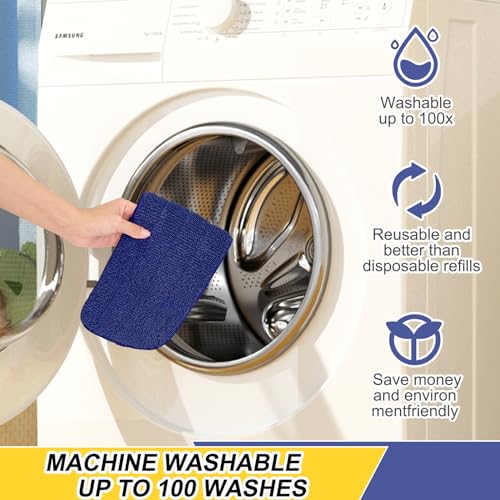 16.5 inch Reusable Mop Pads Microfiber Spray Mop Replacement Heads for Wet/Dry Mops Compatible with Bona Floor Care System (5 Pack) - color: Darkblue Mop Pads
