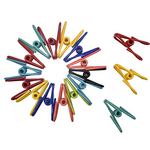 50 Pack Steel Wire Clip Utility Clips Colorful Vinyl-Coated Windproof Clothespin for Drying Home Laundry and Office Multi-Purpose Assorted Colors