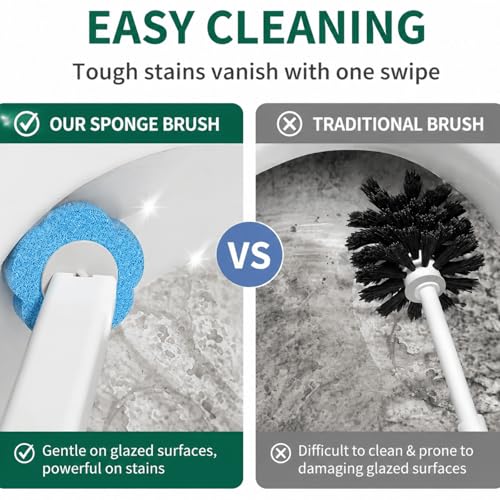 Disposable Toilet Brush with 48 Refills,Toilet Bowl Cleaner,Toilet Cleaning Supplies,Toilet Bowl Brush,Automatic lid-Opening and Closing Toilet Brush with Holder for Bathroom Deep Cleaning & Hygiene