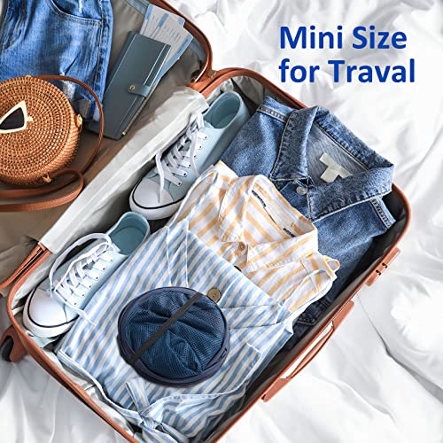 TECHMILLY Collapsible Mesh Pop Up Laundry Hamper with Sturdy Handles and Side Pocket - Portable Foldable Clothes Baskets for Dorm, Bathroom & Travel Storage (Blue, 3 Packs) - color: Blue, size: 3 Pack