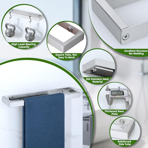 Alise Hand Towel Holder Towel Bar for Bathroom Wall Mounted 12 Inch,Brushed - color: Brushed, size: 12-Inch