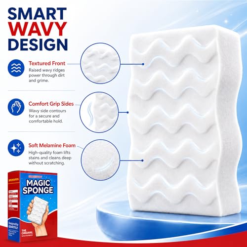 3X Density Magic Sponge Eraser, 20 Pack Cleaning Sponge for Kitchen & Bath