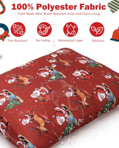 ALVA 3 Pack Wet Dry Bags for Cloth Diapers, Swimsuits & Gym Clothes, Waterproof Reusable Baby Diaper Bag with 2-Zippered Compartments, Hanging Strap, Machine Washable, Medium for Dayca - color: Christmas Coloe 52