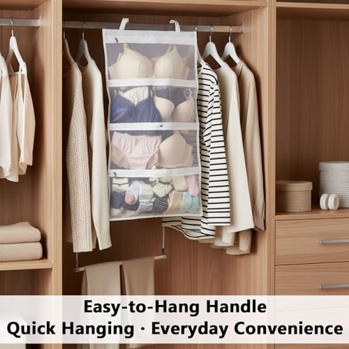 2 Pack Bra Laundry Bags for Washing Machine Bra Bags for Laundry 4-in-1 Mesh Bag for Washing, Drying, Storage and Dust Protection(D–F Cup Capacity)