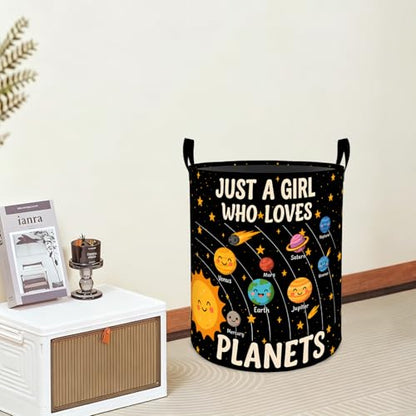 Cute Planet Oxford Cloth Laundry Basket with Handles 19.7"X15.7" - color: Planet