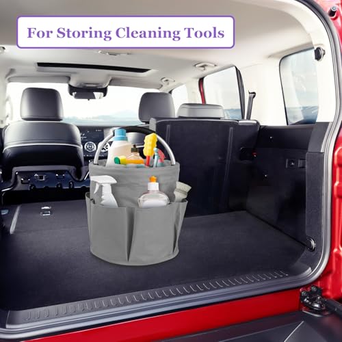17L Collapsible Cleaning Supplies Caddy with Handle for Travel, Dark Gray - color: Dark Gray, size: 1PCS