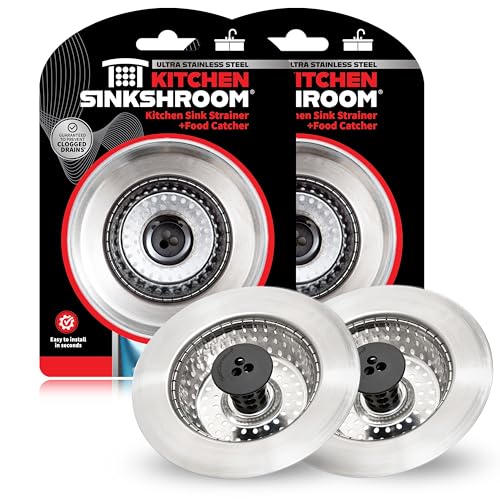 SinkShroom Revolutionary Clog-Free Sink Strainer Basket, 2-Pack, Stainless Steel - size: 2-Pack, style: Strainer