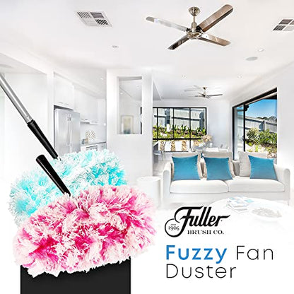 Fuller Brush Fuzzy Fan Duster – Dust & Clean Ceiling Fans, Walls, Woodwork – Polystatic & Microfiber Grabs & Holds Dust, Lint, Cobwebs & Dirt - Fan Duster Head Only (Pink)