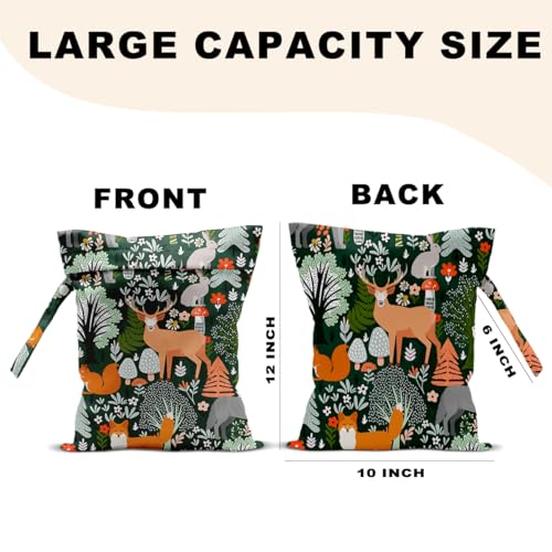 Forest Animal Wet Bags, Cottage Botanical Waterproof Travel Laundry Bags - color: Animal 1417