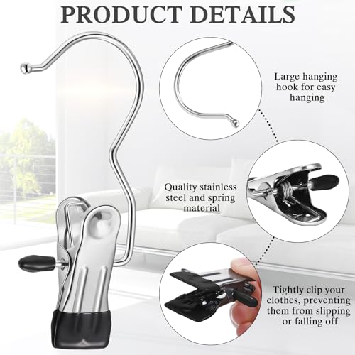 Yinder 250 Pcs Boot Hanger Clips Stainless Steel Hooks,Black - color: Black