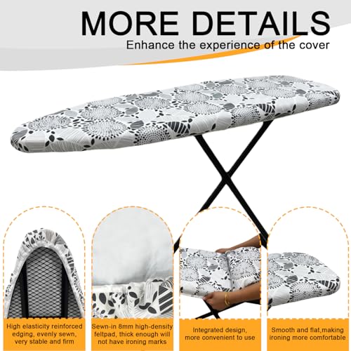 Ironing Board Cover and Pad,15x48In Sewn-in Thick Feltpads - color: 15x48in-white Grey