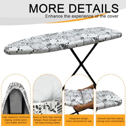 Ironing Board Cover and Pad,12x36In Sewn-in Thick Feltpads - color: 12x36in-white Grey