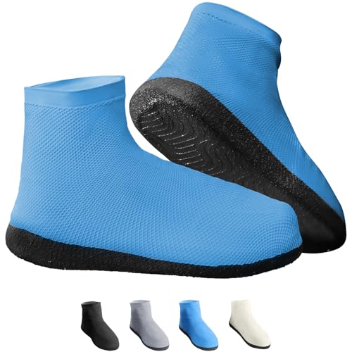 Rain Shoe Covers Waterproof Reusable Galoshes Overshoes - color: Blue, size: X-Large