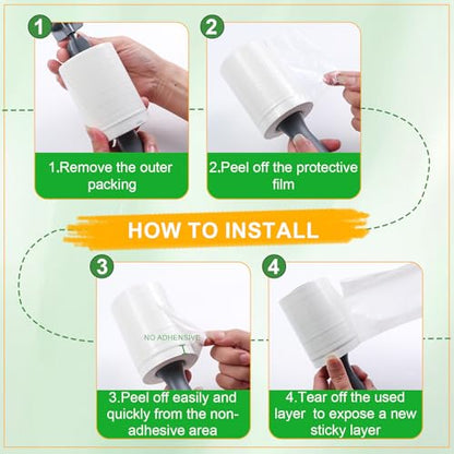 Lint Roller for Pet Hair 500 Sheets Extra Sticky Pet Hair Remover for Clothes Furniture Carpet Cleaner Cars Dogs Travel-Friendly Grip Handle White - size: 2 Rollers 500 Sheets White