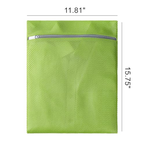 4 pack Mesh Laundry Bags,Mesh Wash Bags,Lingerie Bags for Washing Delicates,12 x 16 Inches lingerie bags for Laundry, Travel Storage Organize Bag for Cotton Clothes,Sheet, Shoes(GREEN) - color: green
