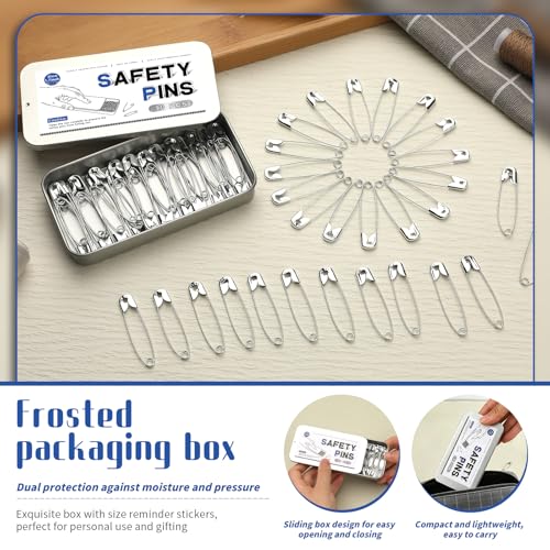 Jmuiiu 1.7 Inch/90Pcs Safety Pins, Durable Clothes Pins - size: 1.7 inch-90 pcs