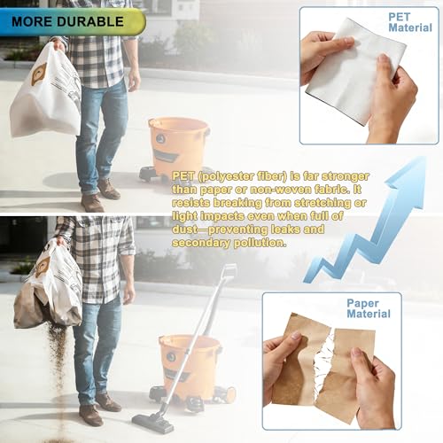3 Pack VF3502 Replacement Bags for Rigid 12-16 Gallon Wet/Dry Vacuums - size: 3PK, style: High Performance