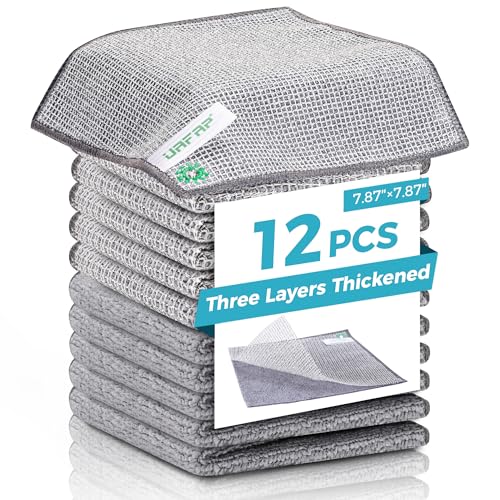 12pcs Upgrade 2-Layer Non-Scratch Steel Wool Dish Rags for Washing Dishes - color: 12pcs Double Layer