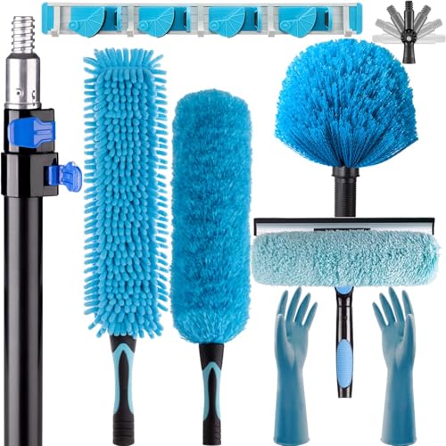 20 Foot High Ceiling Fan and Cobweb Duster with 12ft Extension Pole - size: 12ft