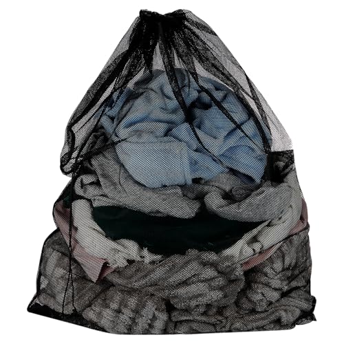 uxcell Mesh Laundry Bag, 23.6x35.4" Large Drawstring Net Laundry Bag Coarse Mesh for Washing Machine for College,Dorm, Travel, Family and Apartment Residents, Black - color: Black, size: 23.6x35.4"