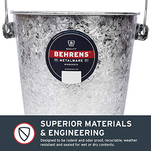 Behrens Hot-Dipped Galvanized Steel Utility Pail - size: 15 quarts, style: Hot Dipped