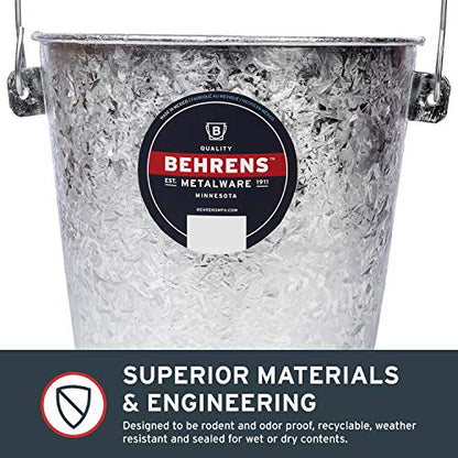 Behrens Hot-Dipped Galvanized Steel Utility Pail - size: 15 quarts, style: Hot Dipped
