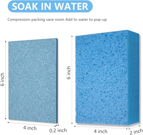 Cleaning and Washing Sponges,7 Pack Extra Thick Heavy Duty Sponge Multi-Purpose for Kitchen Bathroom Bike Boat Car, Large Size Sponges 4" X 6" X 2" (Mixed Color) - color: A-mixed 7 Pack