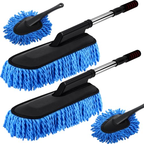 Tanlade 4 Pack Microfiber Car Duster Exterior Scratch Free, Blue - color: Blue