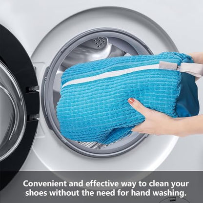 2PCS Laundry Shoe Bags for Washing Machine (Blue) - color: Blue