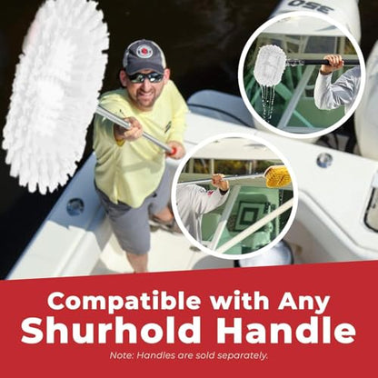 Shurhold Classic Deck Brush – Boat Cleaning Brush with Wood Block, Rubber Bumper & Durable Bristle Design - color: Stiff, White - 10", style: Deck Brush Stiff