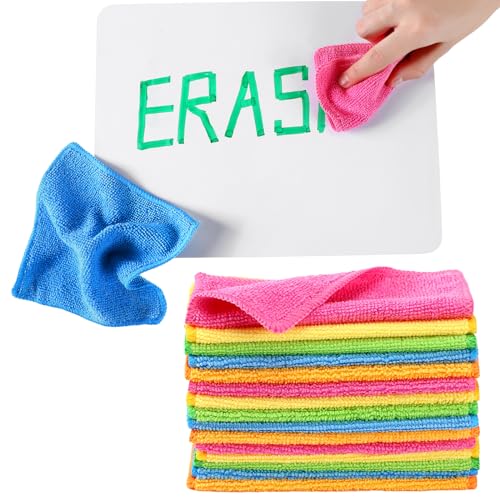 Tanlade 30 Pcs Dry Erase Cloth,6 X 6 Inch,Green/Blue/Yellow/Pink/Orange - color: Green/Blue/Yellow/Pink/Orange, size: 6 x 6 Inch