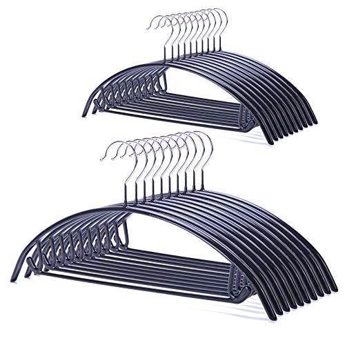Nature Smile Non Slip PVC Coating Sweater Hangers,Dress Suit Coat Hangers,Shoulder Bump Free Golf T Shirts Clothes Hangers (Black Color 20 Pack) - color: Black, size: 20 Pack
