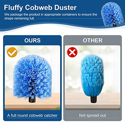 VITEVER Twist-On Cobweb Duster Head Brush, Fits Standard 3/4 inch Threaded Poles, Attachment Spider Web Duster Brush for Outdoor & Indoor Cleaning - size: 6.5 inches