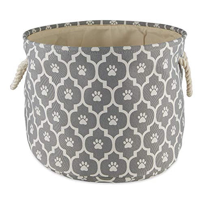 Bone Dry Pet Storage Collection Lattice Paw Print, Gray, Medium Round - color: Gray, size: Medium Round