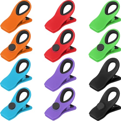 VNDUEEY 12 Pack Magnetic Chip Clips for Food Packages, Kitchen Clips with Magnet for Refrigerator, Plastic Assorted Colors for Food Storage - color: Multicolored