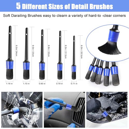 anngrowy 62" Microfiber Car Wash Brush with Long Handle Car Washing Mop Kit Mitt Sponge Car Cleaning Supplies Duster RV Washing Car Brushes, 1 Chenille Scratch-Free Replacement Head (Blue&Yellow) - color: Blue&yellow