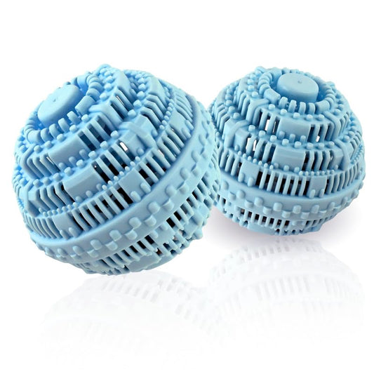 2pcs Laundry Ball - Natural Non-Chemical Detergent Laundry Balls for Washing Machine - Eco Friendly Wash Ball & Detergent Alternative for 2000 Washings(Light Blue) - color: 2pcs