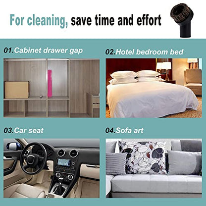 RDEXP Round Dust Brush 25mm Horse Hair 1.25" Vacuum Attachment Replacement,Perfect for Vacuuming Sofas and Baseboards,Use a Rubber Will Help It Fit Better