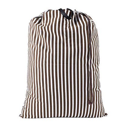 SWISSELITE Heavy Duty Laundry Bag, Large Travel Dirty Clothes Bag - color: Stripe Coffee